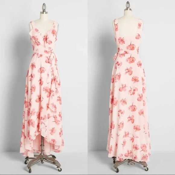 Hutch Pink Terracotta Tossed Tulips Dress XS - Picture 1 of 7